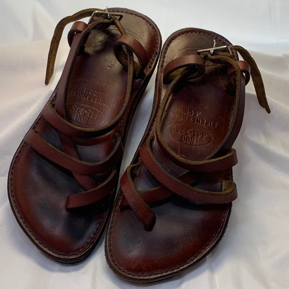 Piper Sandals Shoes - Dave Piper & Son Brown LEATHER Original Sandal Size 6 To 7.5 Handmade USA